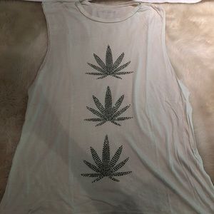 Tops - Weed Leaf Muscle Tee Tops - Weed Leaf Muscle Tee